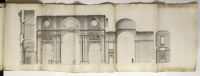 Long sectional elevation of a basilican church in Rome