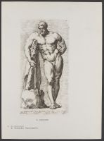 Farnese Hercules, The Plate 11 from Signorum veterum icones, 100 plates plus  title-page, of etchings after classical sculpture, dedicated to  Johannes Wtenbogaard and Constantijn Huygens