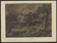 Figure sitting by wooded path