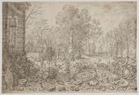 Garden strewn with fruits, flowers and vegetables - study for 'Autumn'