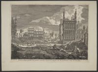 A view of the ruins of the market from the corner of  Heuvelstraet towards St Nicholas