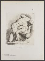 Two wrestlers, front view Plate 20 from Signorum veterum icones, 100 plates plus  title-page, of etchings after classical sculpture, dedicated to  Johannes Wtenbogaard and Constantijn Huygens