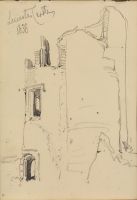 Ruined tower, Leicester Castle (recto)
