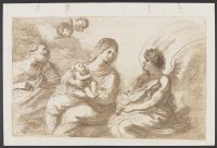 Virgin, Infant and Joseph, with an Angel playing on a violin