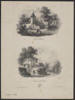 Two landscape scenes with buildings