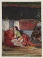 Odalisque in an interior with a parrot