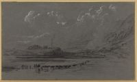 Coast scene, with a herd of cattle