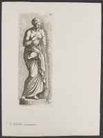 Antique female figure Plate 29 from Signorum veterum icones, 100 plates plus  title-page, of etchings after classical sculpture, dedicated to  Johannes Wtenbogaard and Constantijn Huygens