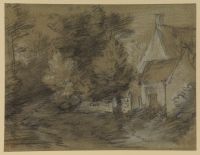 Wooded landscape with cottages