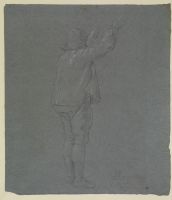 Standing man with arms raised