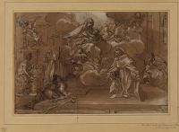 Virgin in Glory with adoring saint