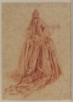 Standing woman seen from behind