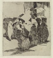 La queue devant la boucherie (The queue in front of the  butcher's shop)