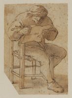 Peasant seated, reading