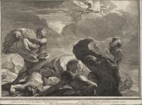 Fulmina de coeli iaculatus Jupiter arce vertit in authores pondera vasta suos