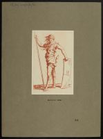 Standing male figure with staff and shield