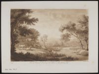 Landscape with cattle by a river
