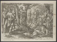 Saint John the Baptist preaching the baptism of penance for the  remission of sins.