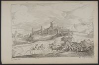 Landscape with figures and buildings