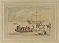 Coast scene with cavalry embarking