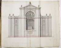 Front elevation of a freestanding religious structure, a second  view