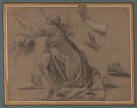 Kneeling female figure - studies for 'The Judgment of Solomon' tapestry (now lost)