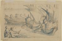 Scene from the life of Don Juan of Austria: ships in departure