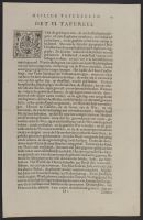 Page of text with a plate showing an angel holding a wreath