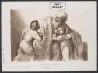 An old man with two children