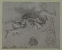 Angel swinging a censer, and study of a censer