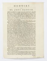 Memoirs of Mr John Oldham