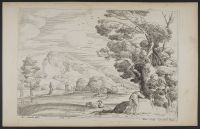 River landscape with figures