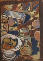 Still Life with Glass Jar and Silver Box