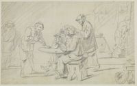 Peasants playing dice (recto)