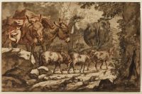Shepherds and flocks on a country lane