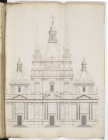 Front elevation of a centrally planned domed church