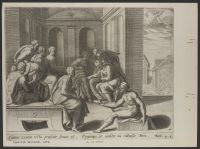 Boaz redeeming land from Naomi and Ruth.