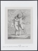 Two cupids, one holding a lit torch
