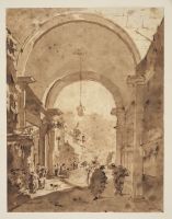 Archway with figures