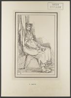 Seated female figure with curtain, from "Rustic Figures after Nature"