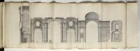 Long sectional elevation of a basilican church in Rome, second  view