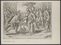 Melchizedek bringing bread and wine to Abram