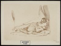 Study of a female nude breastfeeding her child