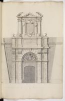 Front elevation of a military gateway VII