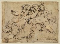 Two putti on clouds