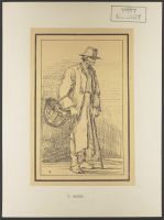 Standing male figure in profile, from "Rustic Figures after  Nature"
