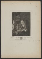 Kitchen scene with a maid chopping onions