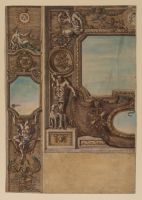 Design for a wall decoration with the monogram of Louis XIV  (possibly for the château de Vincennes?)