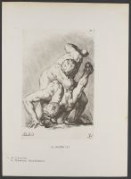 Two wrestlers, oblique front view Plate 21 from Signorum veterum icones, 100 plates plus  title-page, of etchings after classical sculpture, dedicated to  Johannes Wtenbogaard and Constantijn Huygens