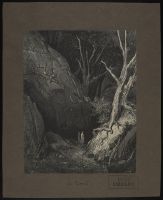 Dante following Virgil through the dark wood